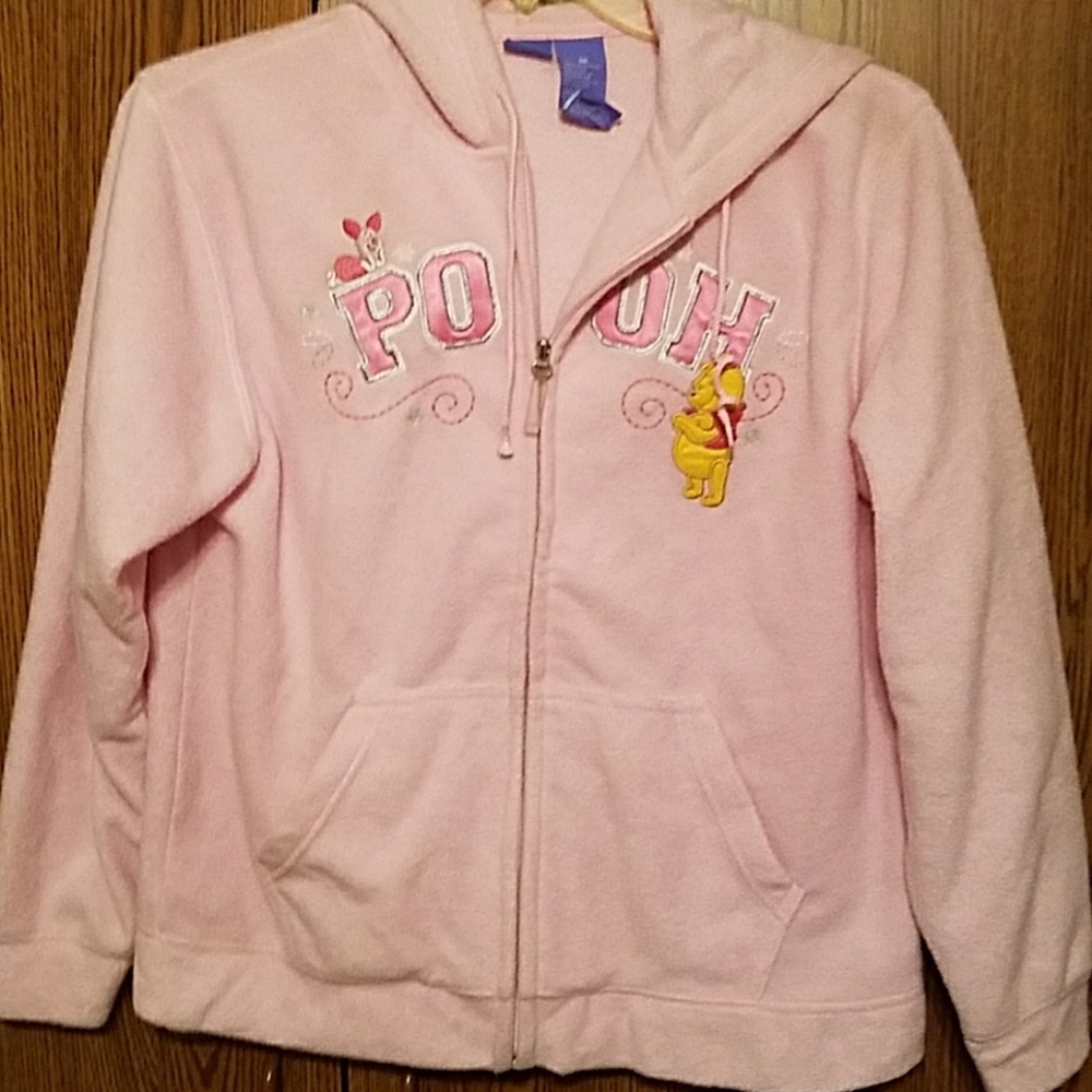 Pink Pooh zipped fleece hoodie