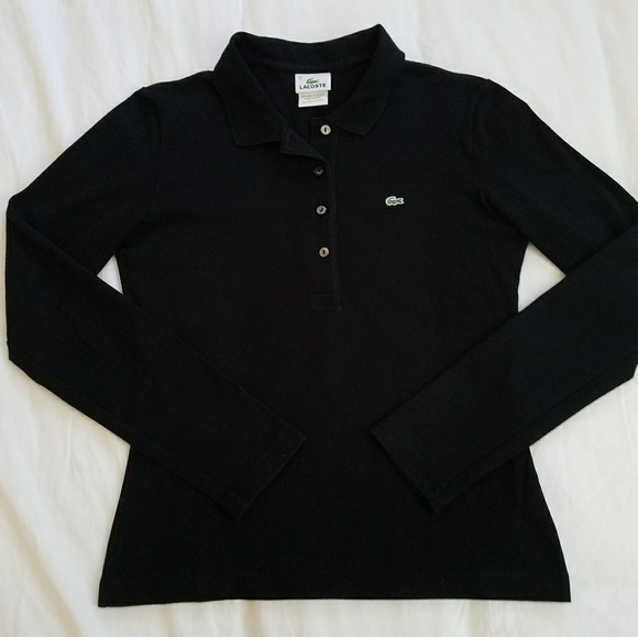 Lacoste Tops - **On HOLD **Lacoste Black Long Sleeve Polo