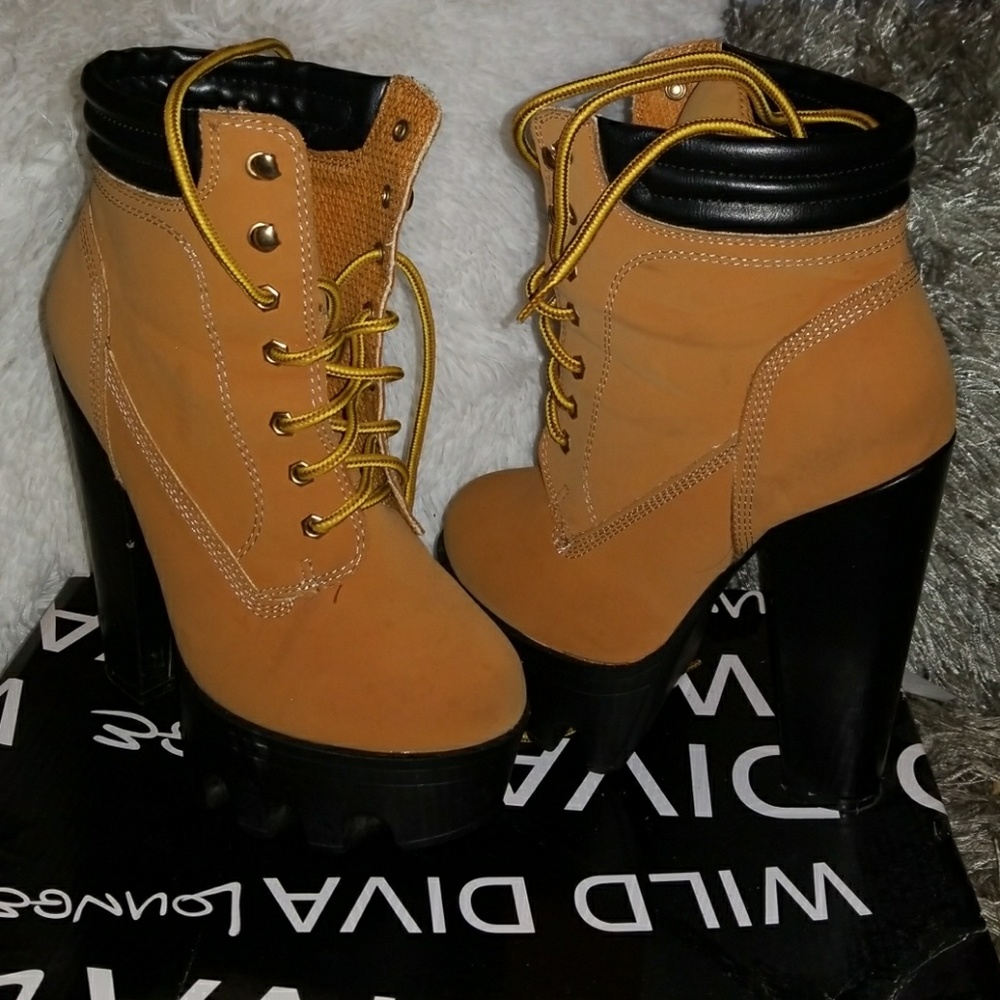 Camel colored booties. Worn twice.