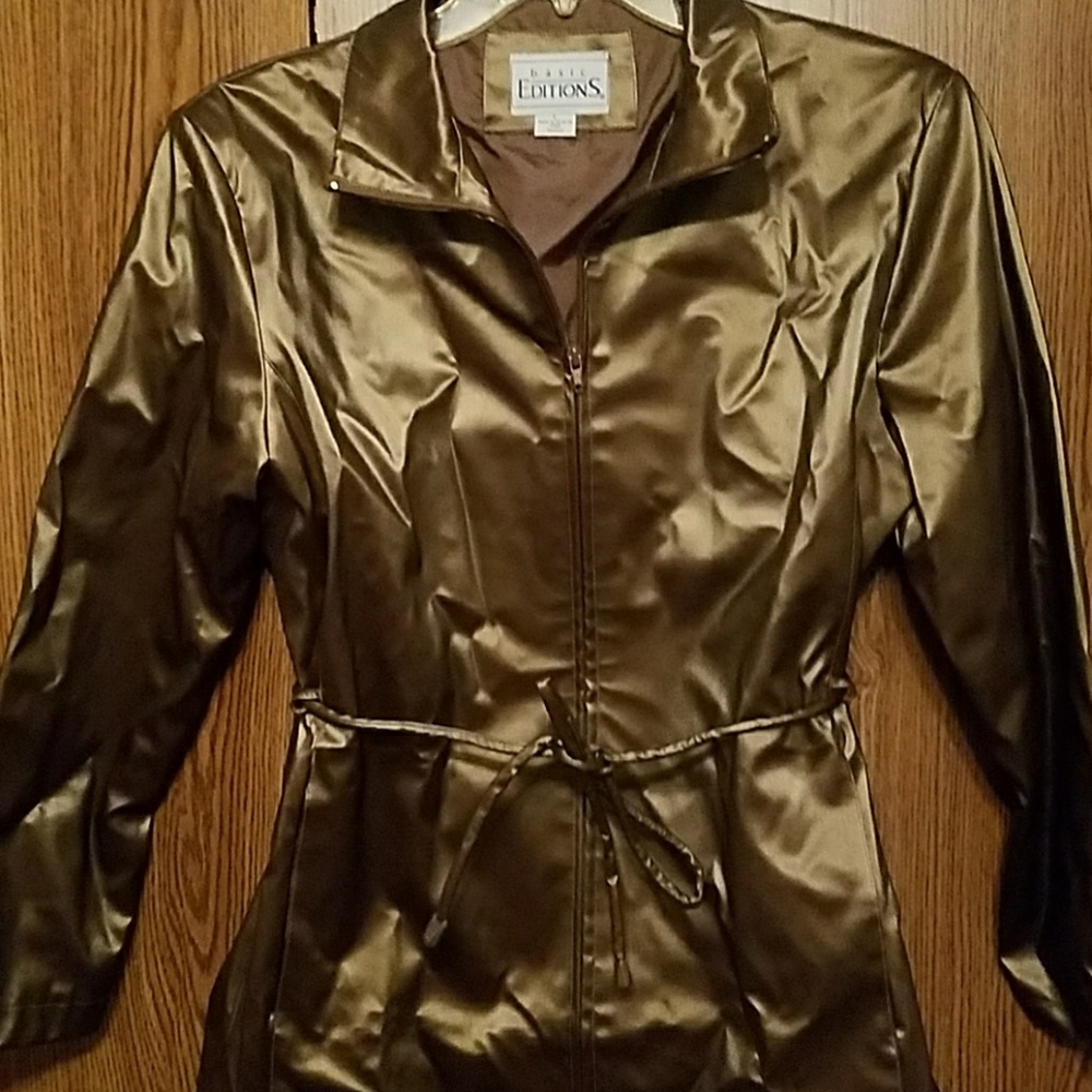 Copper colored raincoat
