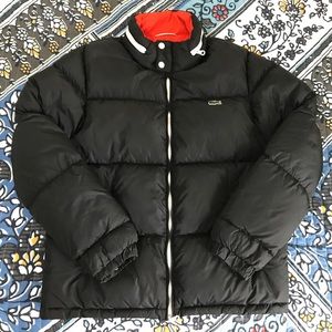 Lacoste down quilted puffer bomber coat