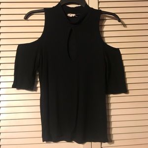 Black cold shoulder top