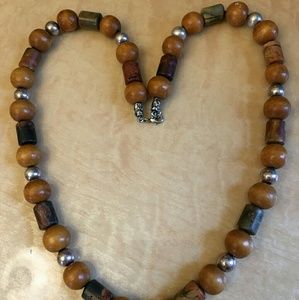 Wood bead necklace