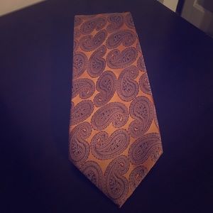 Jones New York Orange and Blue Paisley Silk Tie
