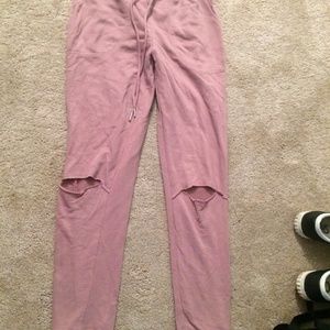 Pink garage ripped joggers