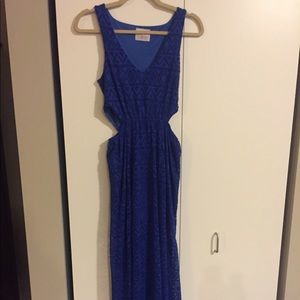 Blue floor length dress