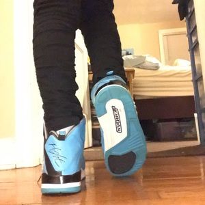 Blue and white Jordan flights