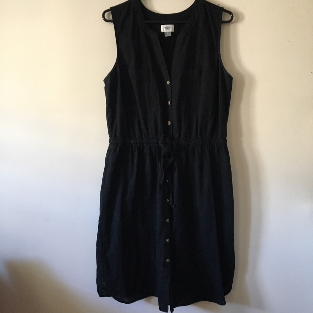 Button-up linen dress