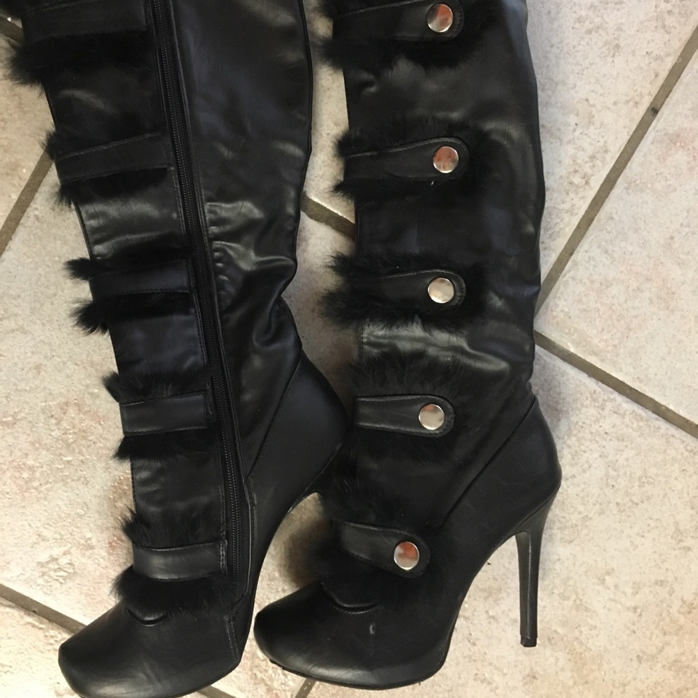 Black button up boots