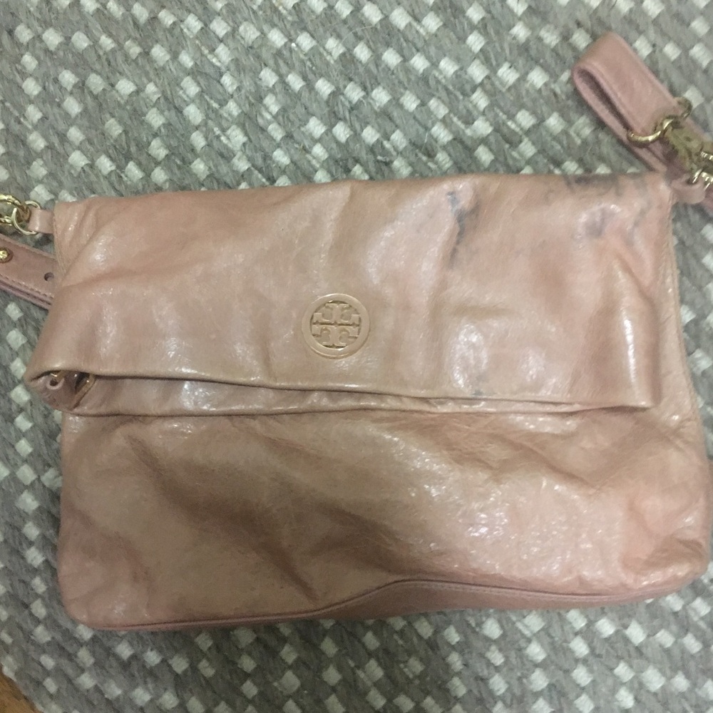 Tory Burch pink leather crossbody- damaged