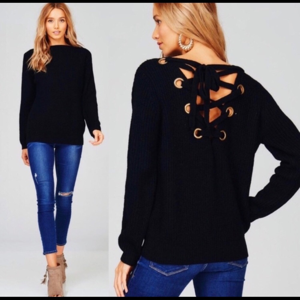 Black Knit Statement Sweater
