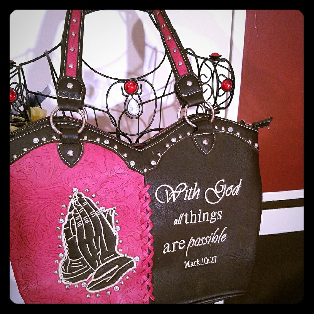 Praying Hands Purse. All leather!