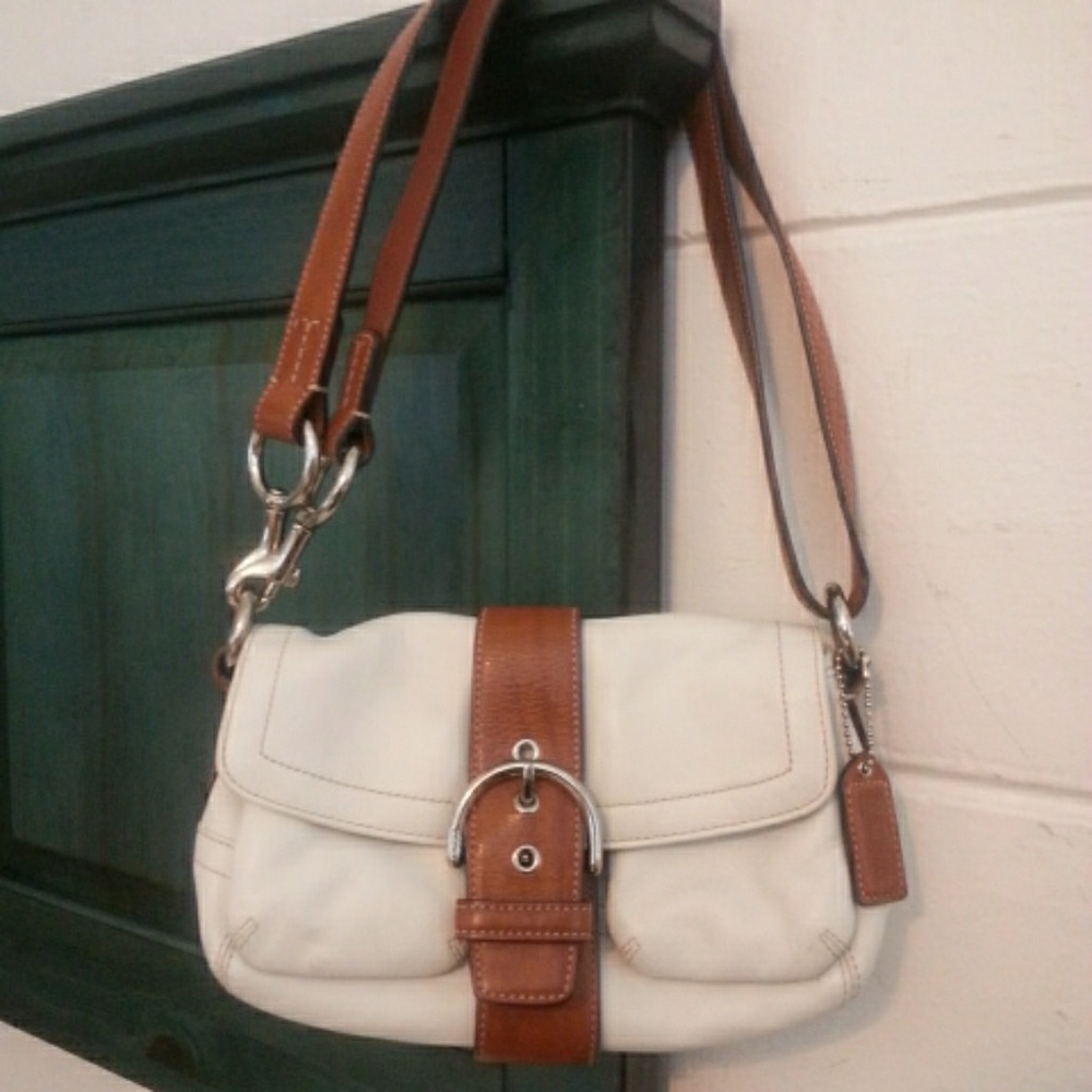 Coach leather shoulder or crossbody bag