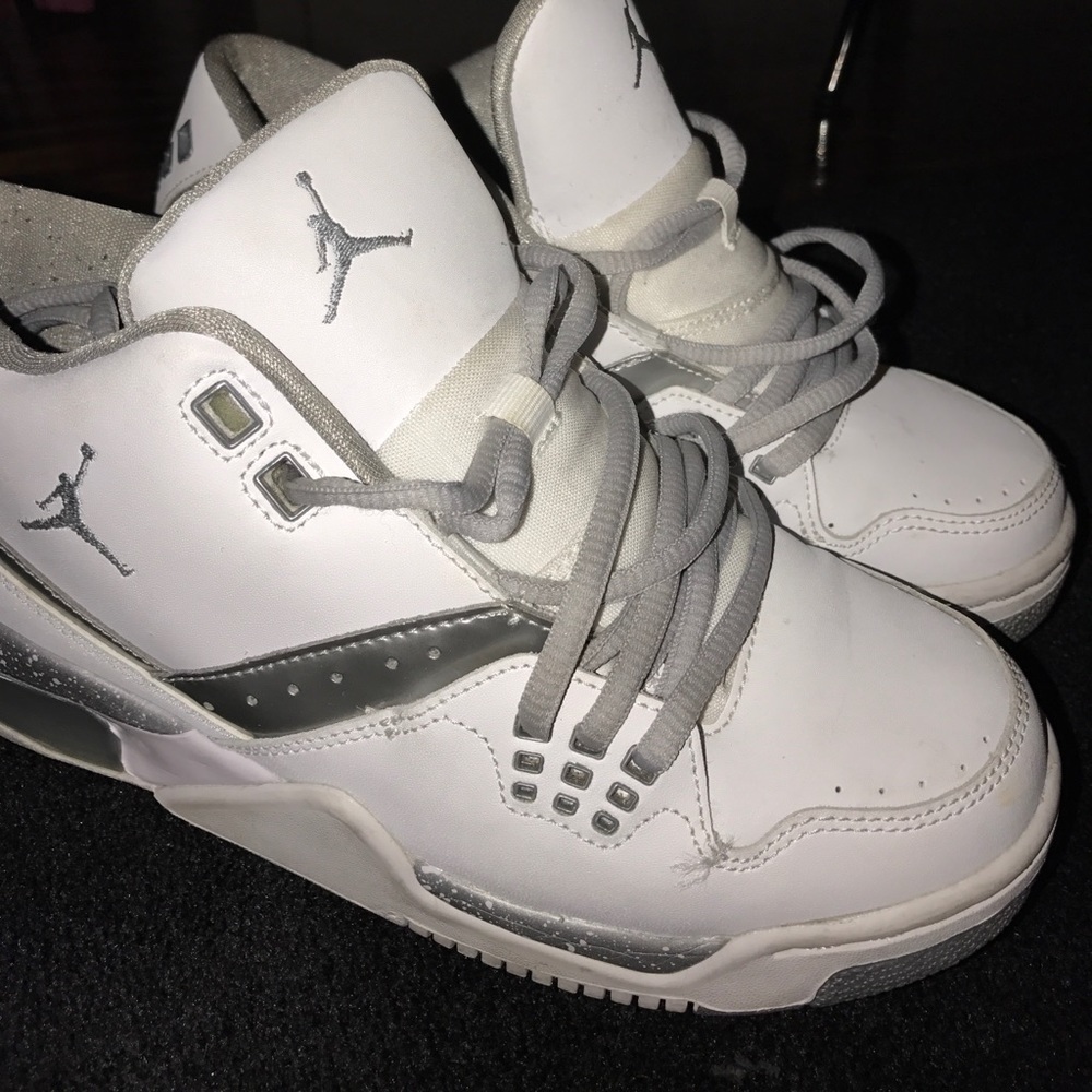 White and Grey Air Jordan's