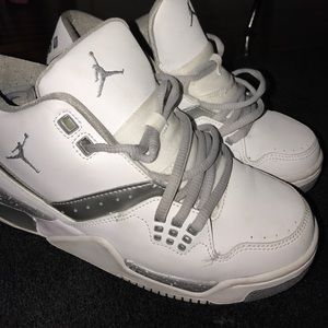 White and Grey Air Jordan's