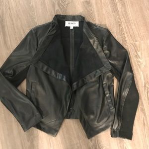 B.B. Dakota draped faux leather jacket