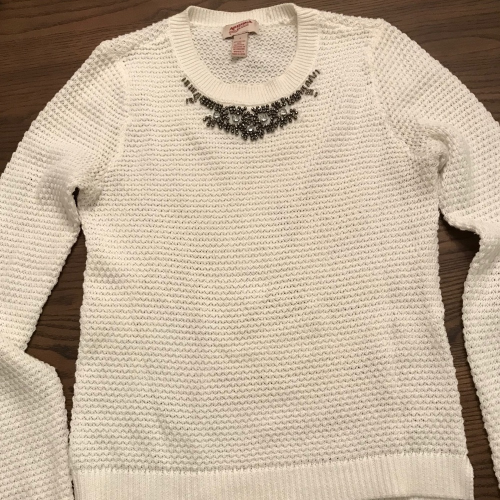 Arizona Jeans sweater with embellished neckline