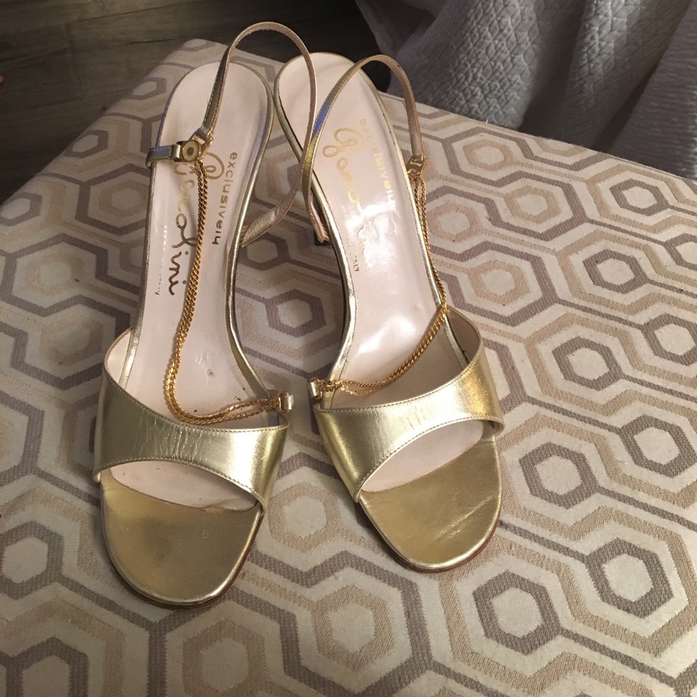 Garolini gold heels. Size 7