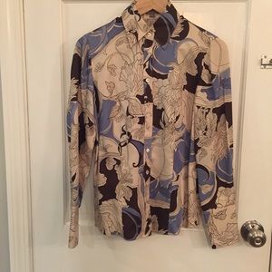 Ann Taylor 100% silk floral blouse
