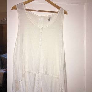 HiLo top. Lace strap down the back. White