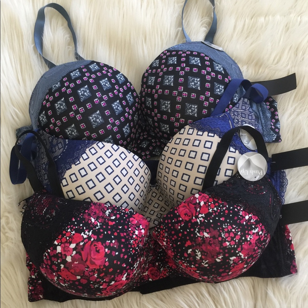 3 Size 44DD Comfy Gentle Push-up Bras