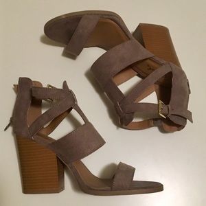 Taupe wedge sandals