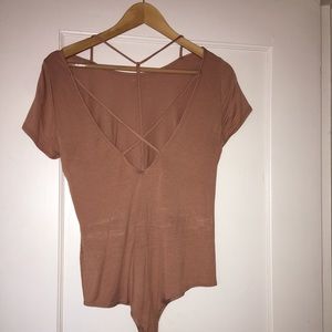 Beige onesie w strappy back