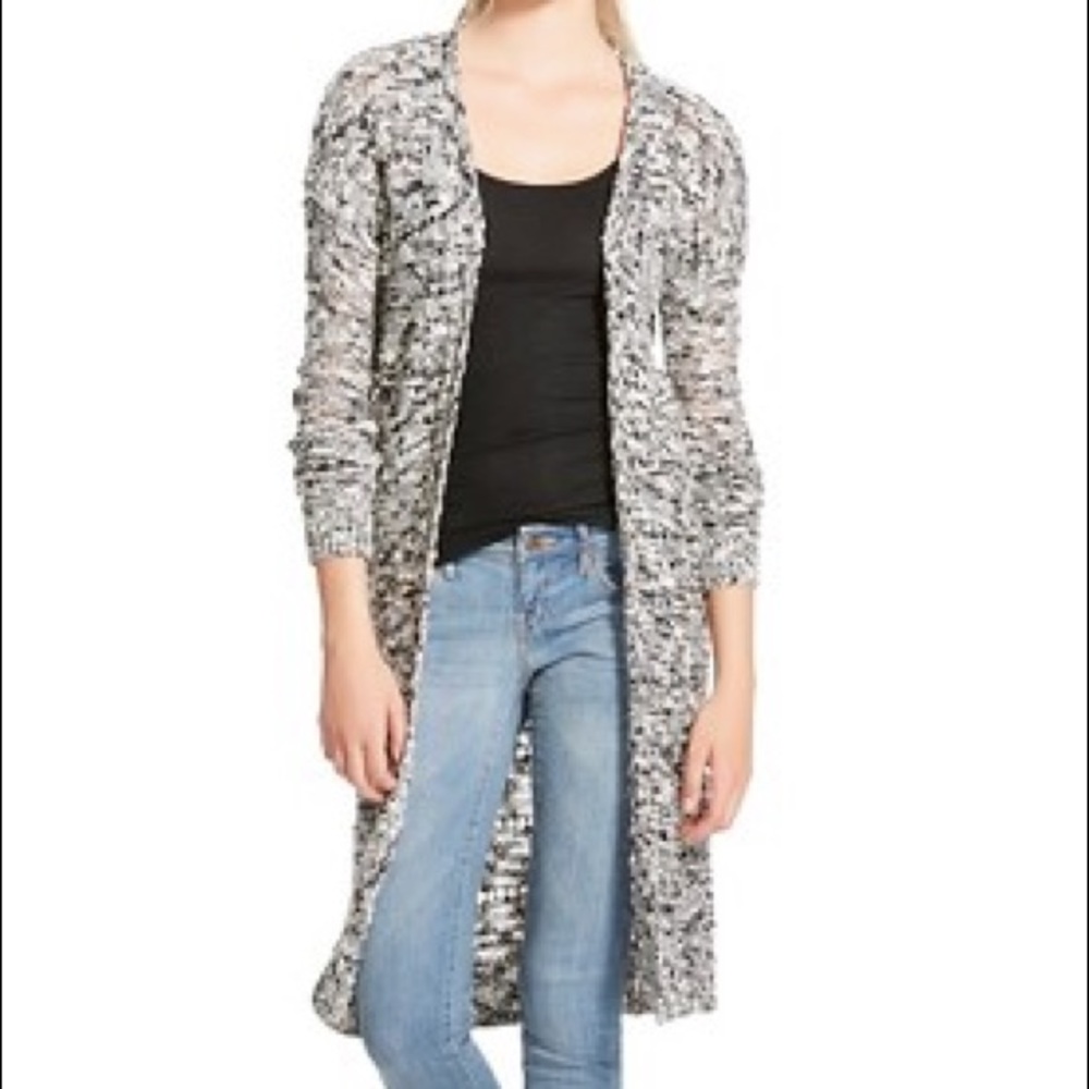 MERONA long cardigan brown & white