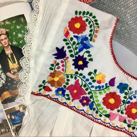 Tops - Mexican Embroidered Floral Top