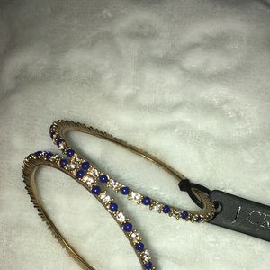 J. Crew blue bead and crystal bangle bracelet set