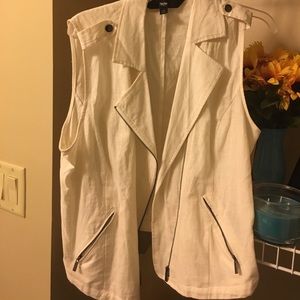 White Linen Vest
