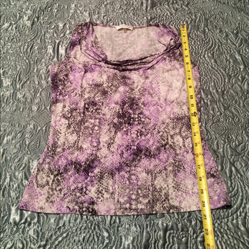 Sleeveless black and lilac snakeskin Calvin Klein