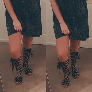 •Knee High Gladiator Sandals•