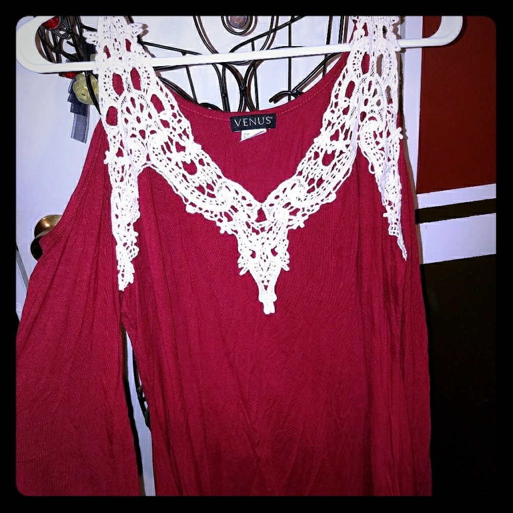 Off the shoulder/flowey blouse.