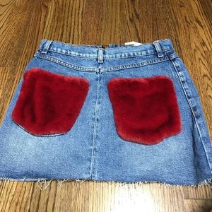 ZARA DENIM SKIRT WITH REMOVABLE apliques