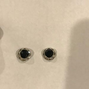 Black and diamond earrings