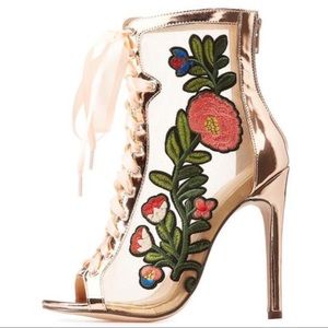 Rose Gold Floral Bootie