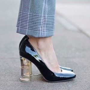 Zara patent acrylic block heel 👠