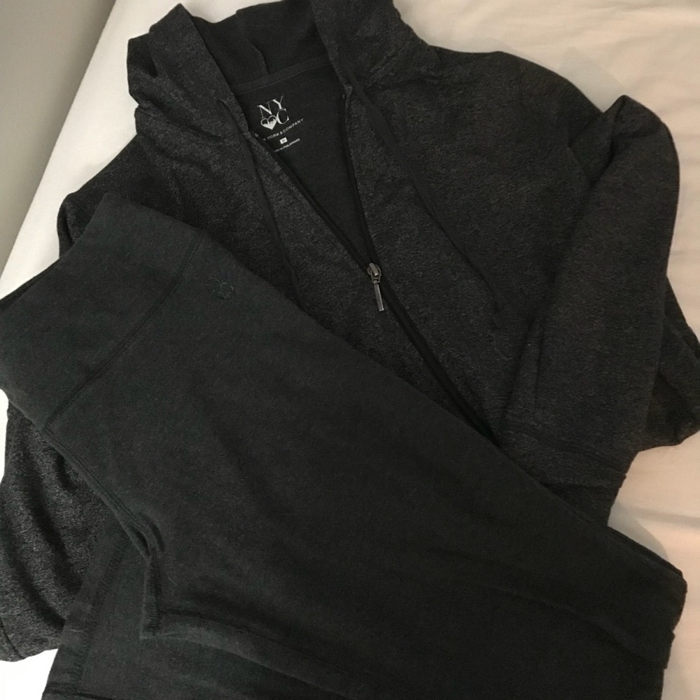 New York and Co. Sweat shirt with hood and pants.