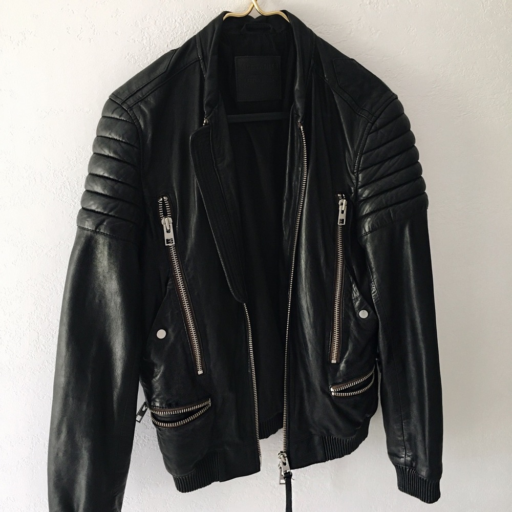 AllSaints Sanderson Leather Bomber Jacket