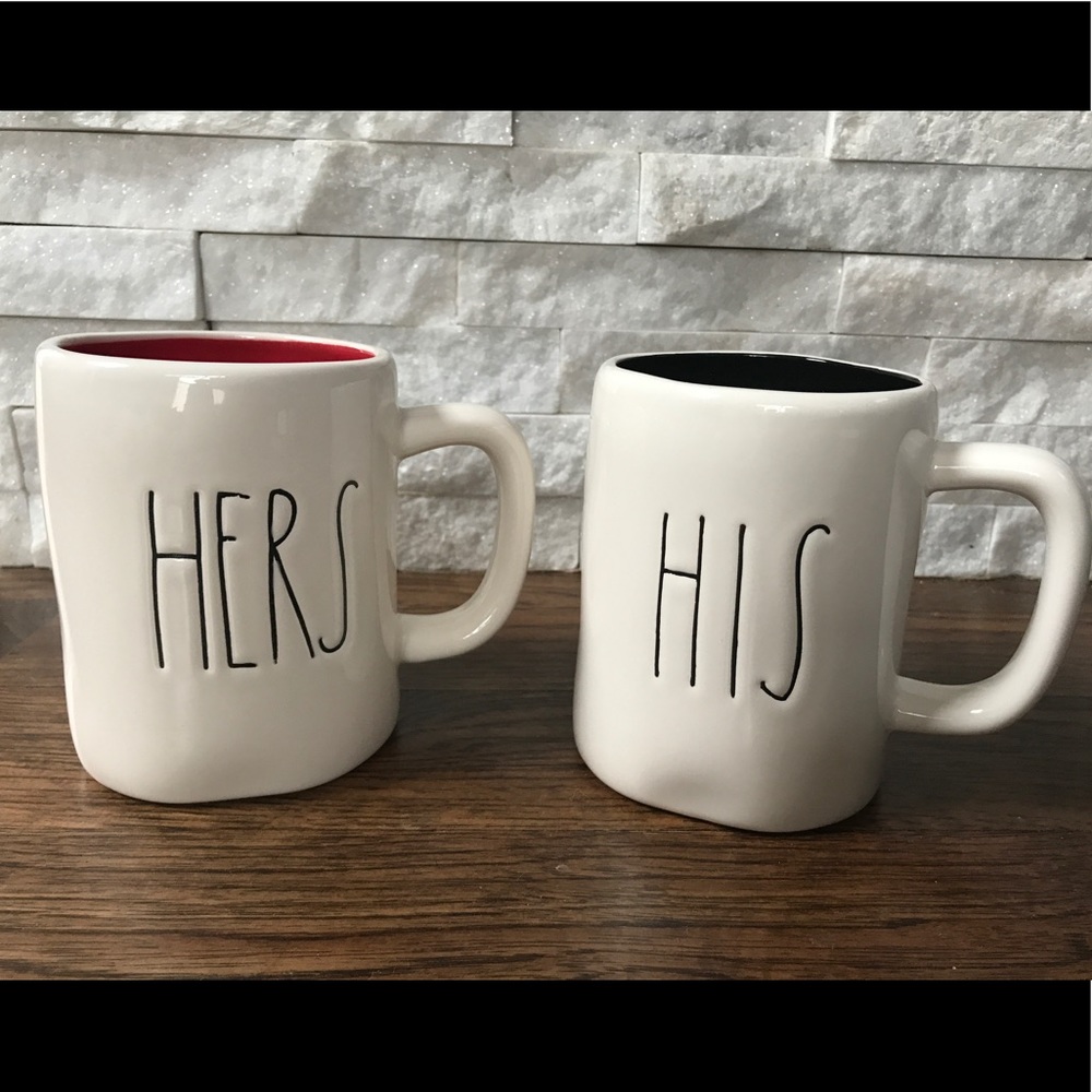 NEW Rae Dunn His & Hers Mugs by Magenta Set of 2