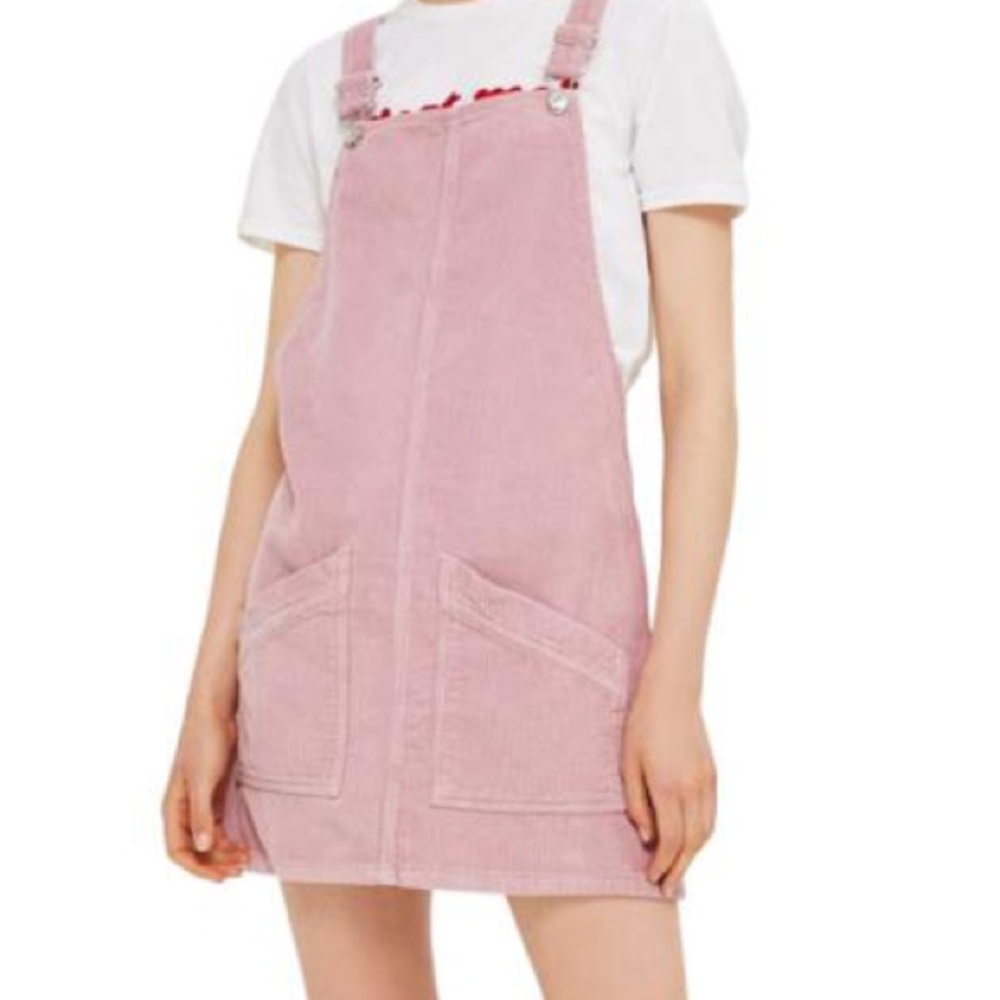 Pink overall dress (Pinafore Dress)