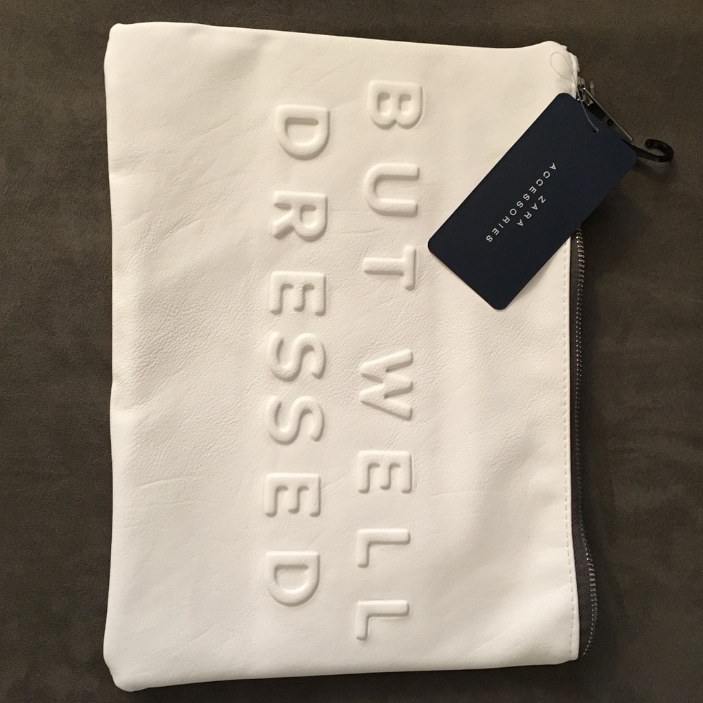 Stressed but well dressed Zara white clutch
