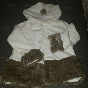 Girls jacket with fur trimming only worn twice