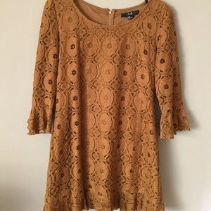 Forever 21 mustard brown bell sleeved dress