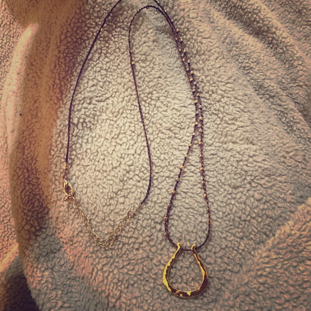 Gold horseshoe necklace
