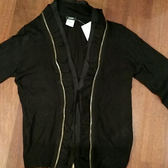 J. Crew New With Tags Scalloped Zipper Cardigan - Picture 2 of 3