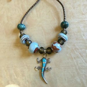 Ceramic beads Pueblo style with lizard