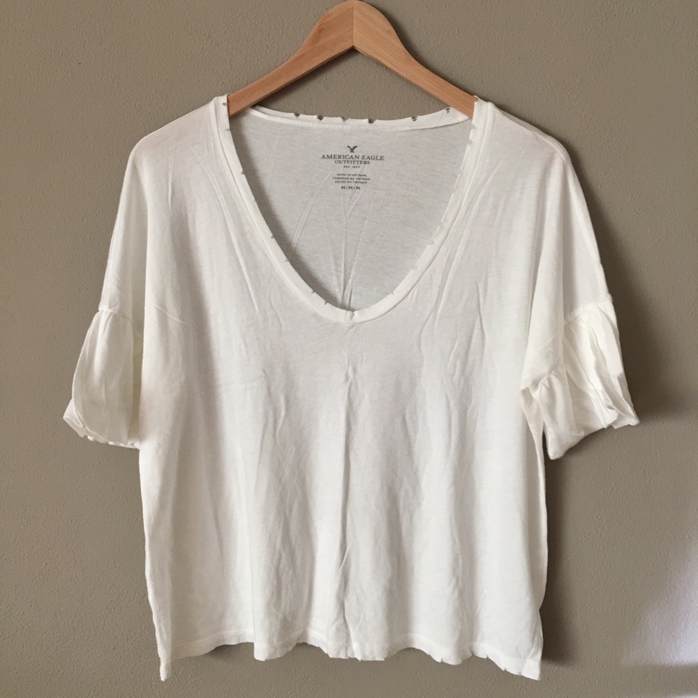 White bell sleeve shirt