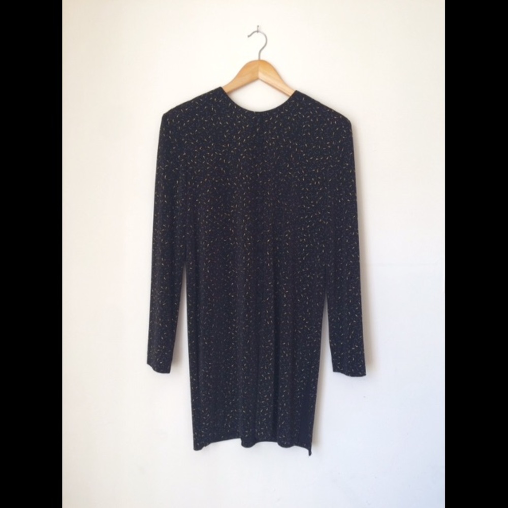 80s Vintage Velvet Printed Button Tunic